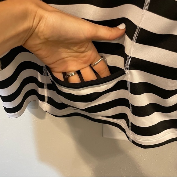 Athleta Chase Black and White Stripe Racer Back Tank Top - Picture 7 of 12